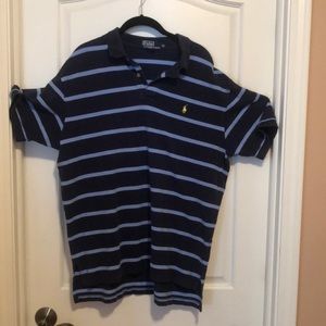 Men’s Short Sleeve Polo Shirt Blue Stripe